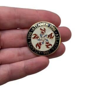1996 Atlanta Olympics Lapel Pin Gold Tone Enamel Souvenir Collectible USA VTG
